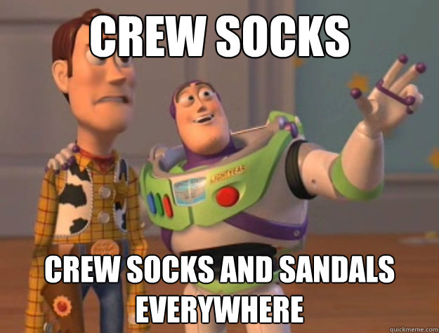 Crew socks crew socks and sandals
everywhere  Buzz Lightyear