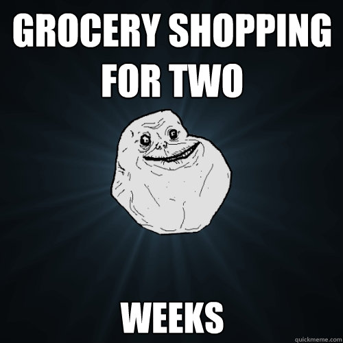 grocery shopping for two weeks - grocery shopping for two weeks  Forever Alone