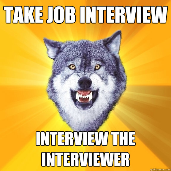 Take job interview Interview the Interviewer  Courage Wolf