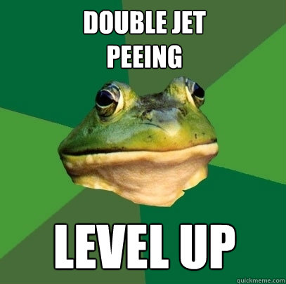 Double jet
peeing Level Up - Double jet
peeing Level Up  Foul Bachelor Frog