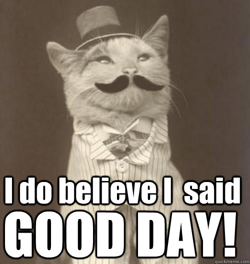 I do believe I  said GOOD DAY!  