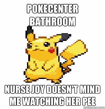 pokecenter bathroom nurse joy doesn't mind me watching her pee  