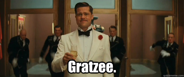  Gratzee. -  Gratzee.  Bad Italian Brad Pitt inglorious basterds