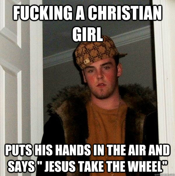 Fucking a Christian girl puts his hands in the air and says 