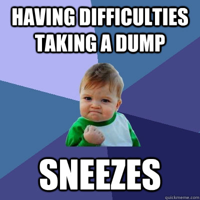 Having difficulties taking a dump sneezes  Success Kid