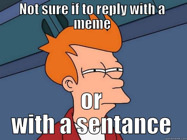 NOT SURE IF TO REPLY WITH A MEME OR WITH A SENTANCE Futurama Fry