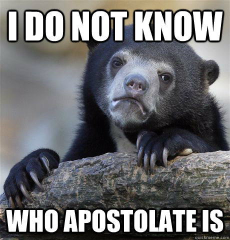 I do not know Who apostolate is - I do not know Who apostolate is  Confession Bear