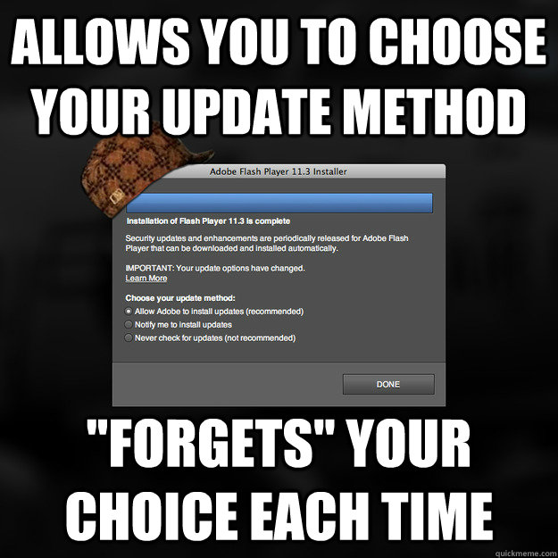 allows you to choose your update method 