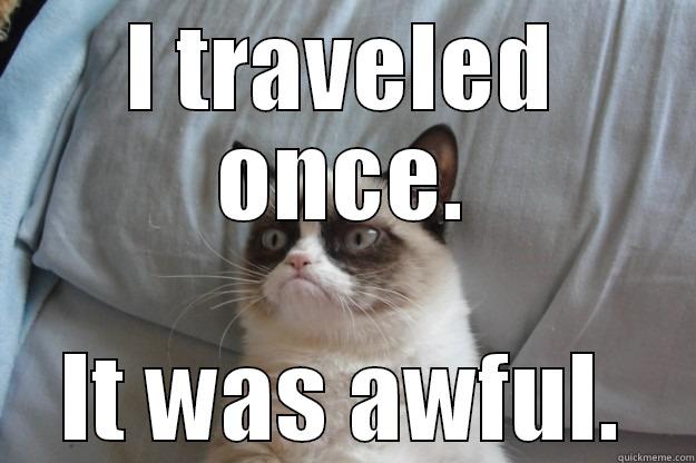 I TRAVELED ONCE. IT WAS AWFUL. Grumpy Cat