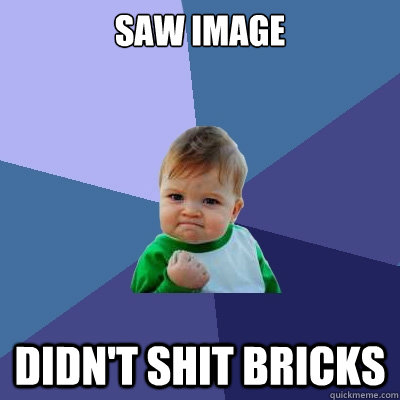 Saw Image Didn't shit bricks  Success Kid
