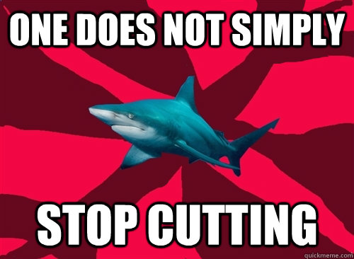 ONE DOES NOT SIMPLY STOP CUTTING  Self-Injury Shark