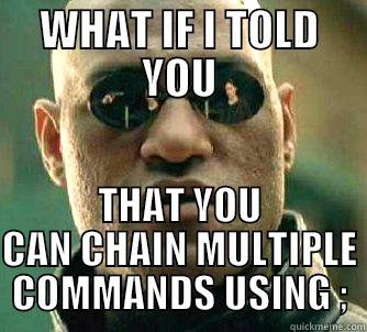 WHAT IF I TOLD YOU THAT YOU CAN CHAIN MULTIPLE COMMANDS USING ; Matrix Morpheus