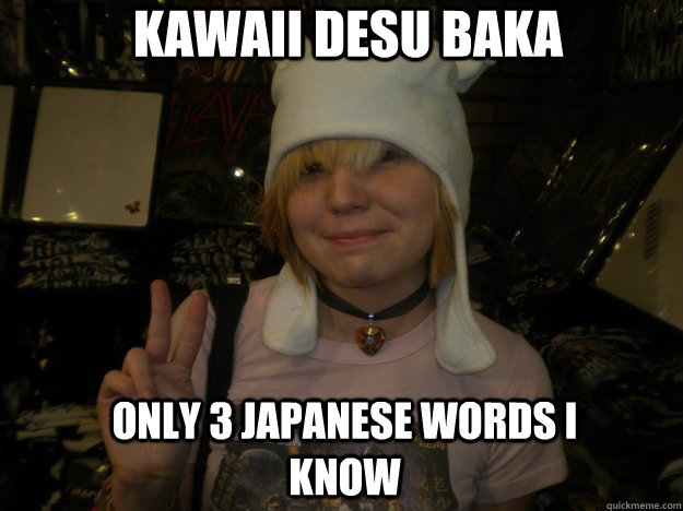 KAWAII DESU BAKA Only 3 Japanese words I know - KAWAII DESU BAKA Only 3 Japanese words I know  Annoying Weaboo