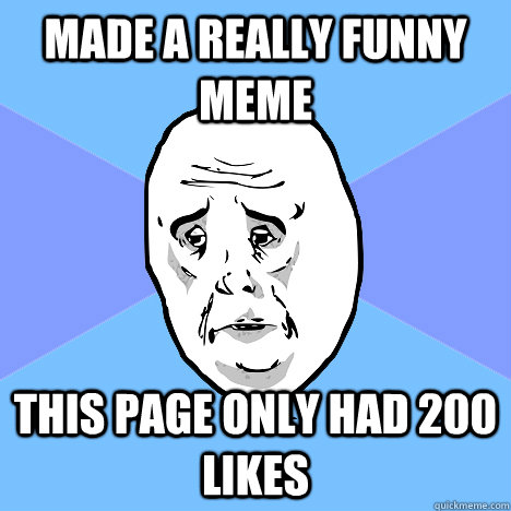 Made a really funny meme this page only had 200 likes  Okay Guy