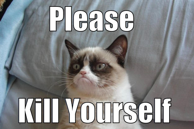 PLEASE  KILL YOURSELF Grumpy Cat