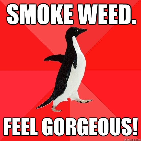 Smoke Weed. Feel Gorgeous!  Socially Awesome Penguin