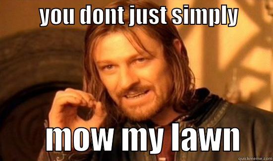 u dont just simply -          YOU DONT JUST SIMPLY                 MOW MY LAWN     Boromir