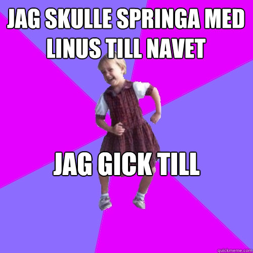 JAg skulle springa med linus till navet jag gick till närmsta bussstop instead  Socially awesome kindergartener