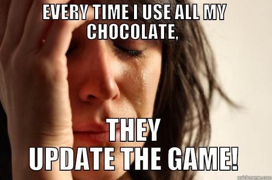 EVERY TIME I USE ALL MY CHOCOLATE,  THEY UPDATE THE GAME! First World Problems