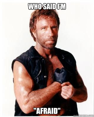 WHO said i'm ''afraid'' - WHO said i'm ''afraid''  Chuck Norris