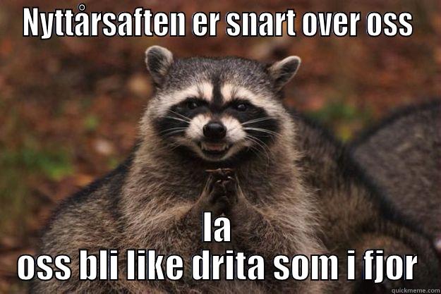 Be ready. - NYTTÅRSAFTEN ER SNART OVER OSS LA OSS BLI LIKE DRITA SOM I FJOR Evil Plotting Raccoon