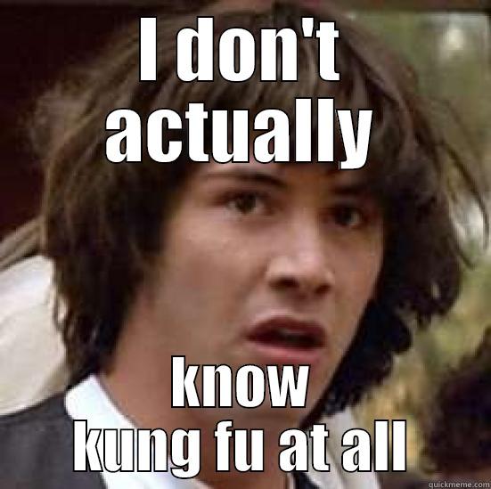 I DON'T ACTUALLY KNOW KUNG FU AT ALL conspiracy keanu