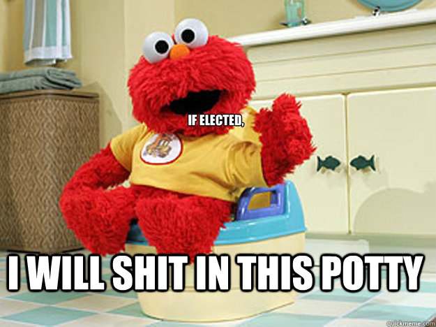 If elected, I will shit in this potty  Ppotty Elmo