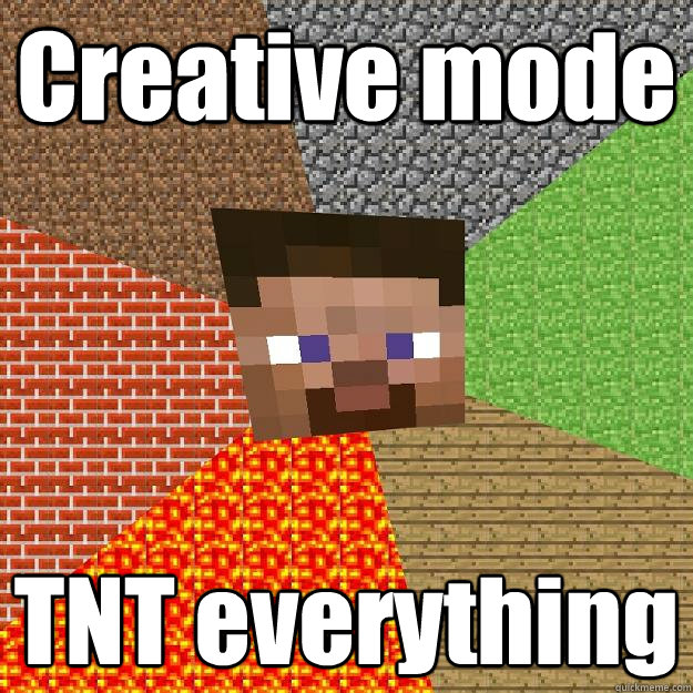 Creative mode TNT everything  Minecraft