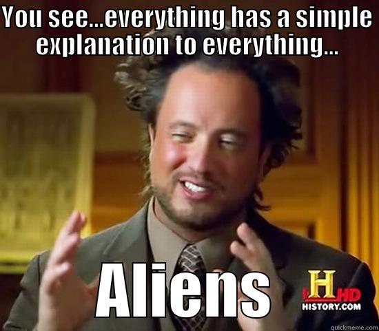 explanation to everything - YOU SEE...EVERYTHING HAS A SIMPLE EXPLANATION TO EVERYTHING... ALIENS Ancient Aliens