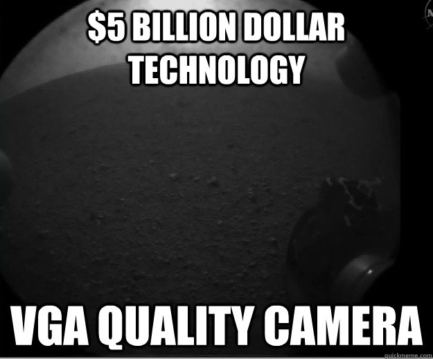 $5 billion dollar technology VGA quality camera  Curiosity rover