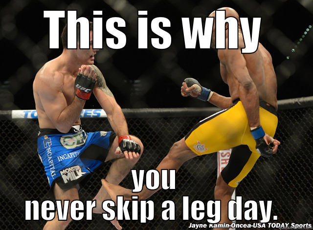 Silva at the gym - THIS IS WHY YOU NEVER SKIP A LEG DAY.  Misc