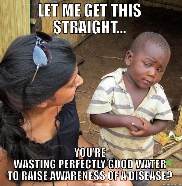 Ice Bucket Challenge? Really? - LET ME GET THIS STRAIGHT... YOU'RE WASTING PERFECTLY GOOD WATER TO RAISE AWARENESS OF A DISEASE? Skeptical Third World Kid