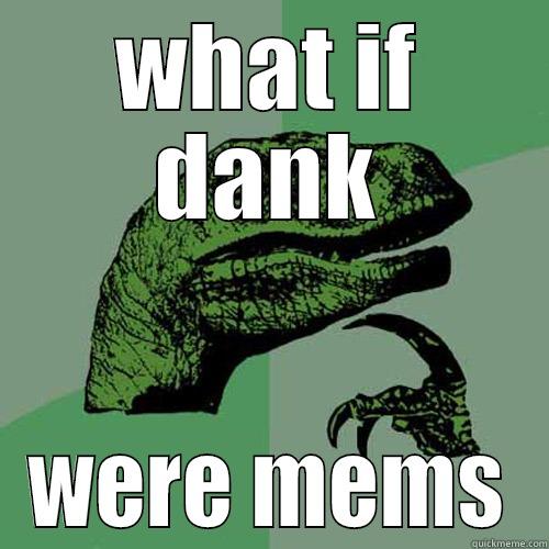 dank meme - WHAT IF DANK WERE MEMS Philosoraptor