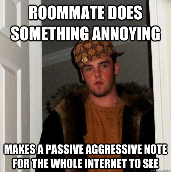 Roommate does something annoying Makes a passive aggressive note for the whole internet to see  Scumbag Steve