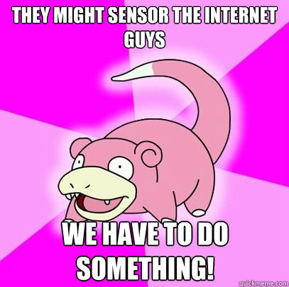 they might sensor the internet guys we have to do something!  Slowpoke