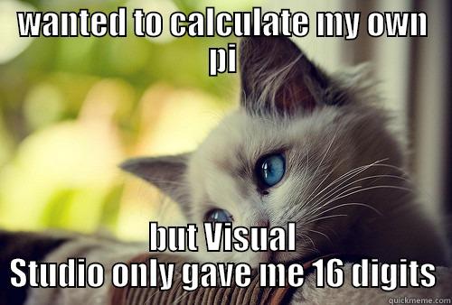 math cat - WANTED TO CALCULATE MY OWN PI BUT VISUAL STUDIO ONLY GAVE ME 16 DIGITS First World Problems Cat