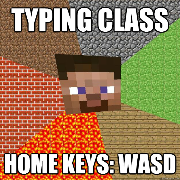 Typing Class Home Keys: WASD  Minecraft