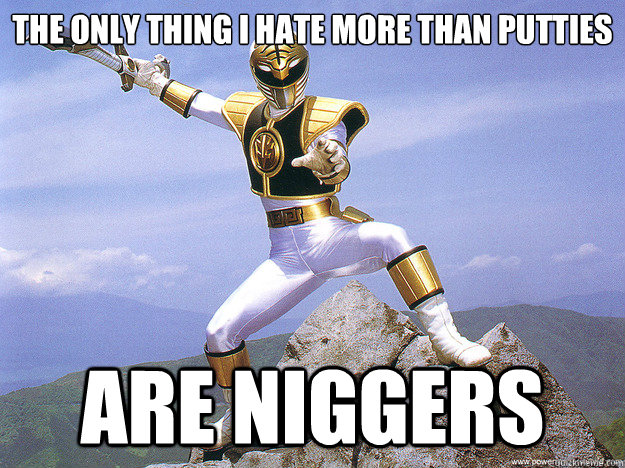 The only thing i hate more than putties are niggers - The only thing i hate more than putties are niggers  White Power Ranger
