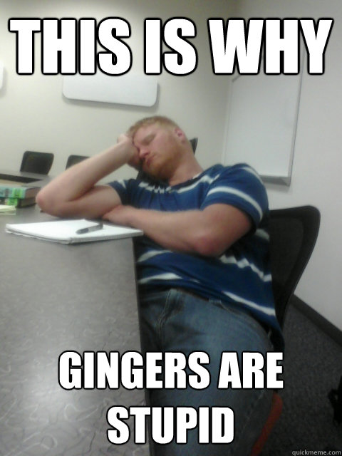 This Is How Gingers Take Notes Sleeping Ginger Quickmeme