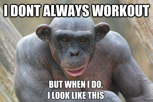I dont always workout but when I do, 
i look like this  The Most Interesting Chimp In The World