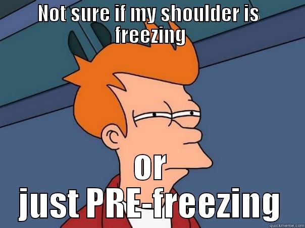 NOT SURE IF MY SHOULDER IS  FREEZING OR JUST PRE-FREEZING Futurama Fry