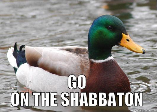  GO ON THE SHABBATON Actual Advice Mallard