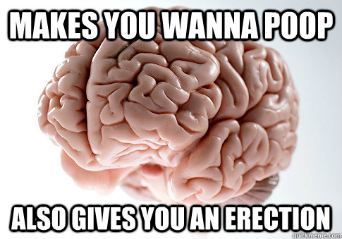 Makes you wanna poop Also gives you an erection - Makes you wanna poop Also gives you an erection  Scumbag Brain