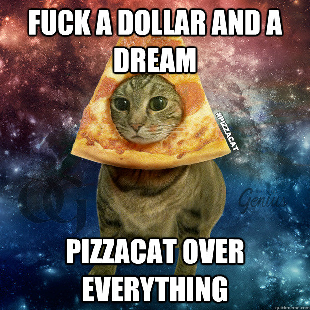 Fuck a dollar and a dream PIZZACAT OVER EVERYTHING  PIZZACAT