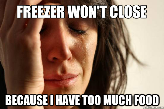 freezer won't close Because I have too much food  First World Problems