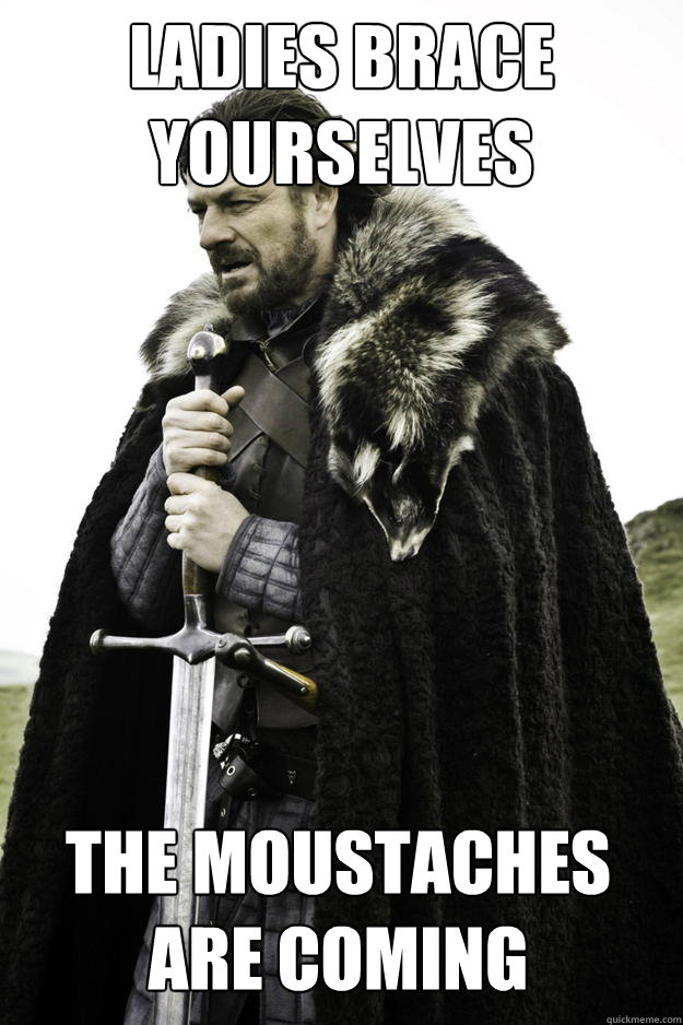 Ladies Brace Yourselves The moustaches are coming  Winter is coming