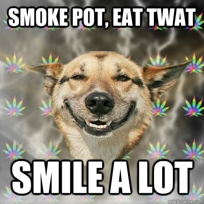 Smoke Pot, Eat Twat Smile A LOT  Stoner Dog