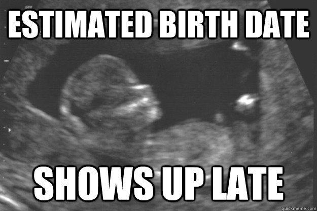 estimated birth date shows up late - estimated birth date shows up late  Prenatal Freshman