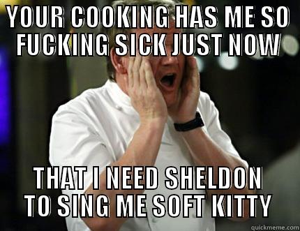 YOUR COOKING HAS ME SO FUCKING SICK JUST NOW THAT I NEED SHELDON TO SING ME SOFT KITTY Misc