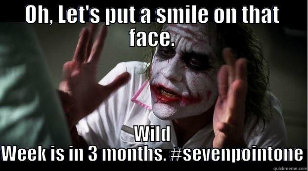 Wild Week - OH, LET'S PUT A SMILE ON THAT FACE. WILD WEEK IS IN 3 MONTHS. #SEVENPOINTONE Joker Mind Loss